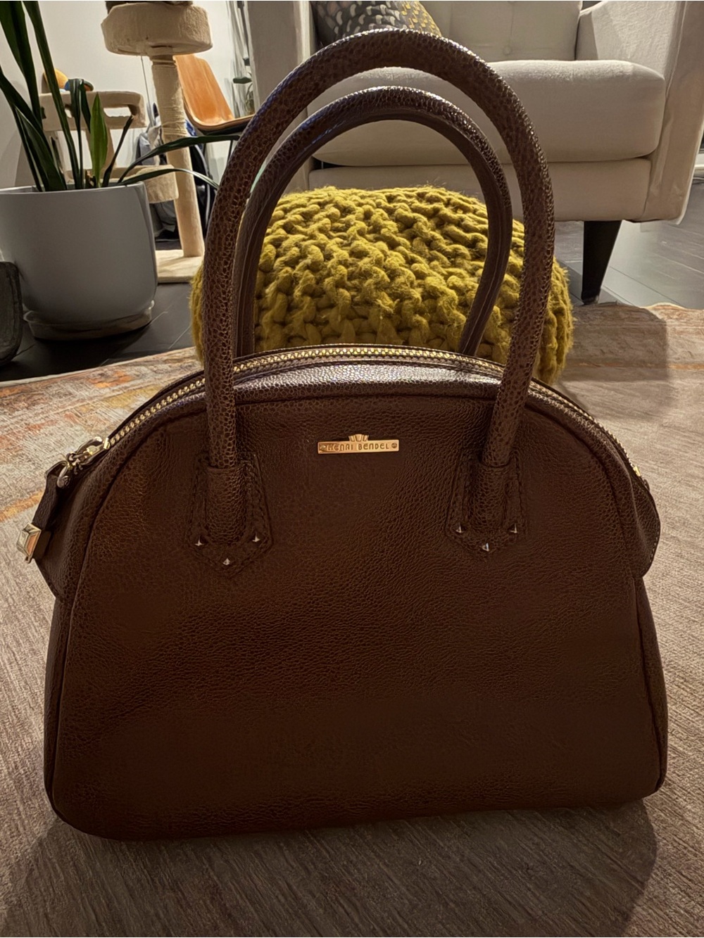 Henri Bendel Vintage Pebbled Leather Satchel